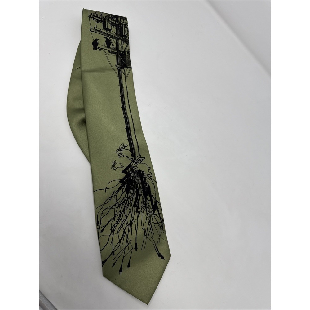 CYBEROPTIX Tie Lab Men's‎ Hand Printed Tie Transformer Lineman Power